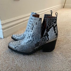 Jeffrey Campbell Cromwell cutout snakeskin booties